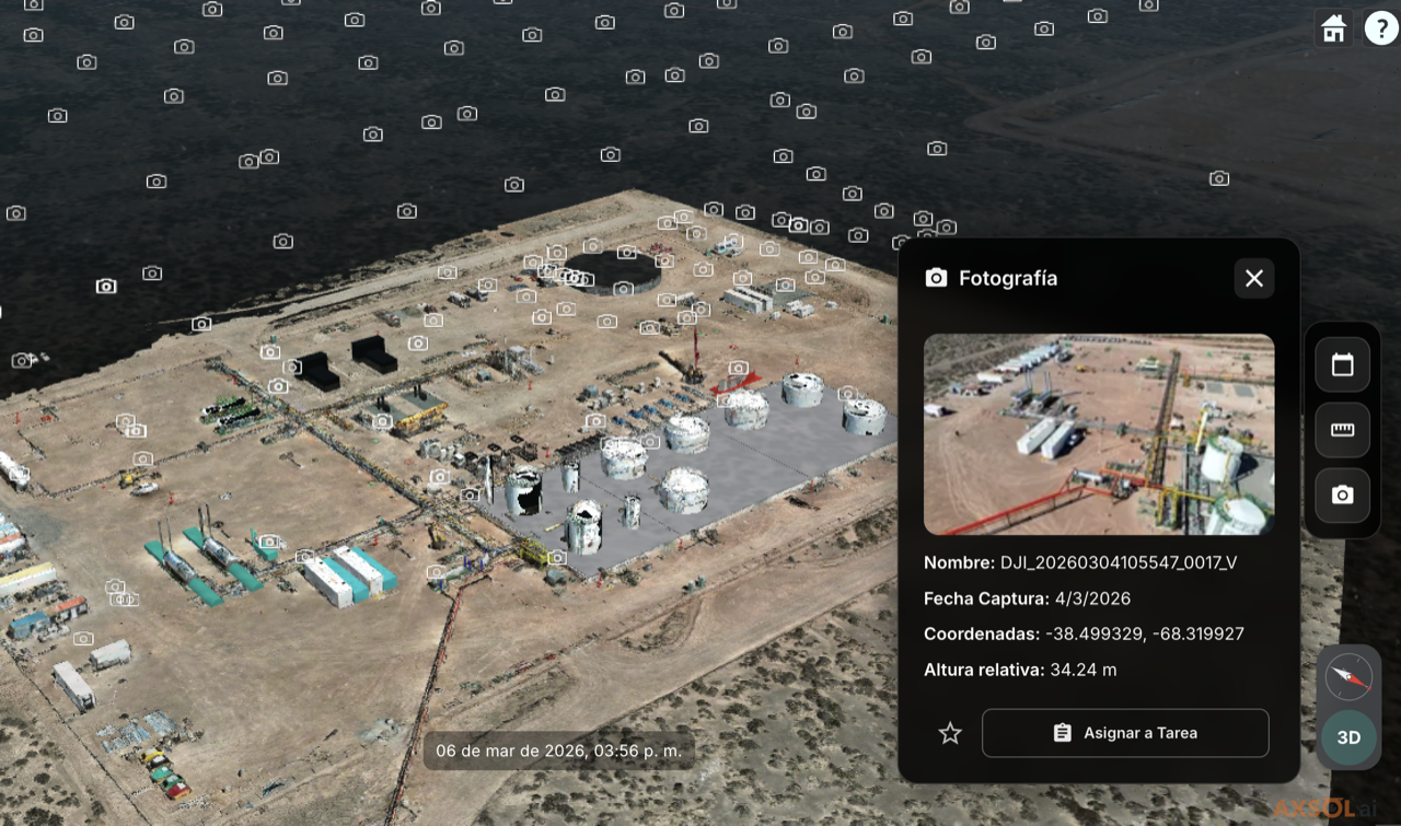 Evidencia fotográfica georreferenciada vinculada a tarea del WBS