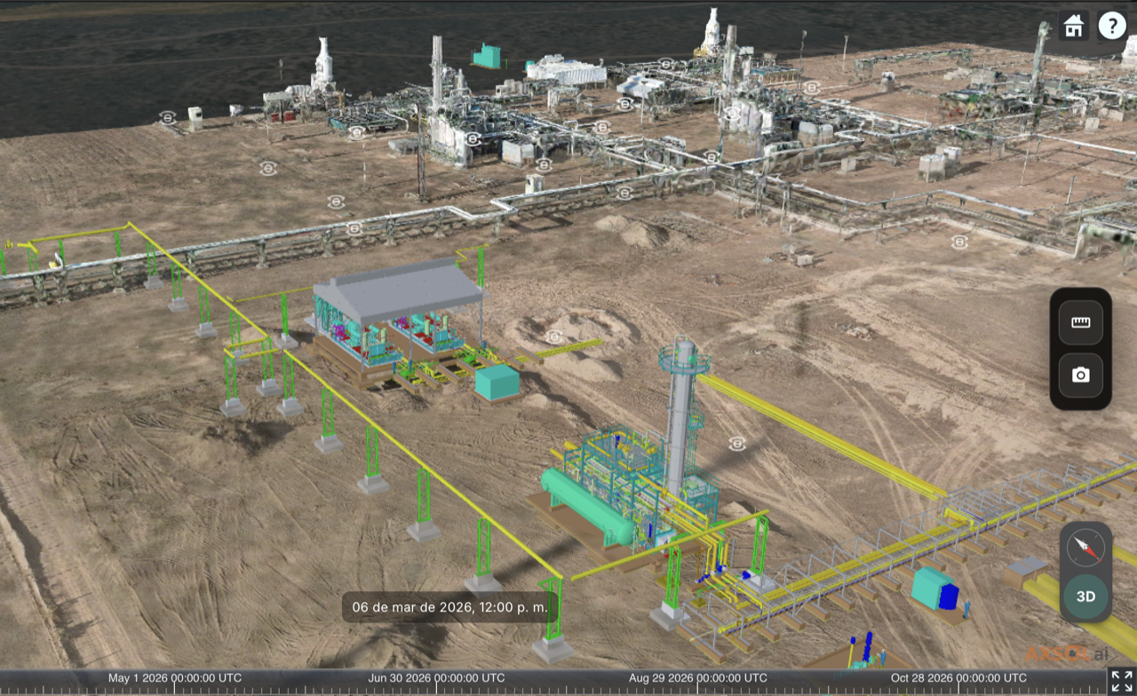 Visor Cesium 4D con modelo BIM y línea de tiempo